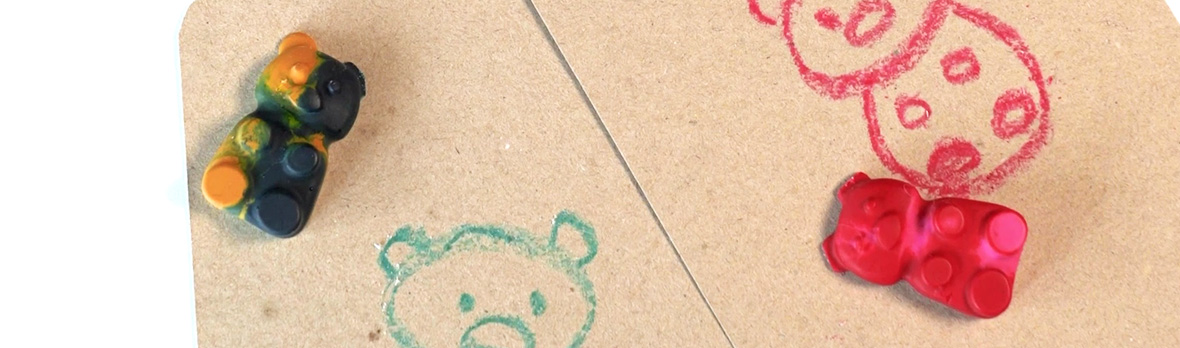 Children's art supplies and drawings